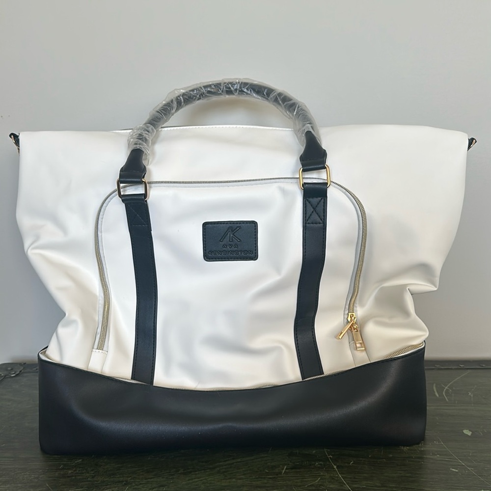 Weekender bag -White and black Ava Kensington